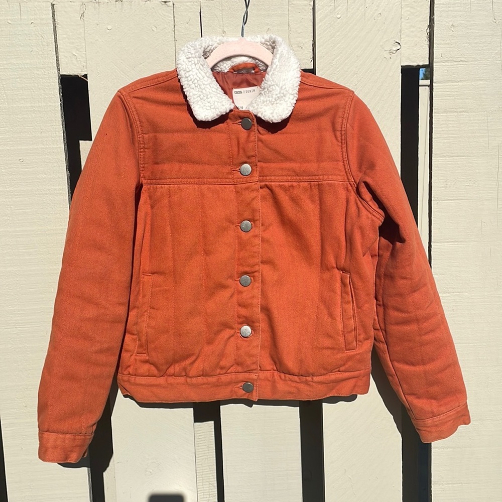ASOS Denim Jacket in orange UK 10, US M
